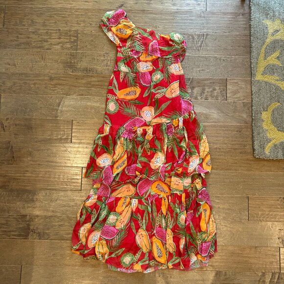 FARM Rio NWT one-shoulder tiered fruit maxi dress (XL) - Picture 10 of 11